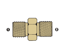 8000-06-04 Adaptall Brass -06 Male BSPP x -04 Male BSPP Adapter