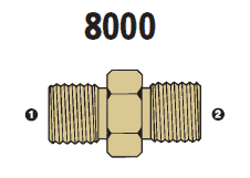 8000-12-08 Adaptall Brass -12 Male BSPP x -08 Male BSPP Adapter