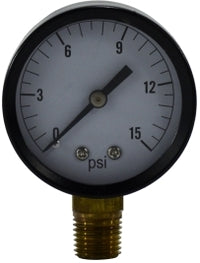 80003 (80-003) Midland Standard Dry Gauge - 1/4" Male NPT Lower Mount - 2" Face - 0-60 PSI - Steel