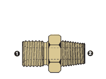 8007-04-04 Adaptall Brass -04 Male BSPP x -04 Male NPT Adapter