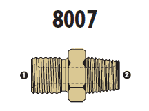 8007-08-08 Adaptall Brass -08 Male BSPP x -08 Male NPT Adapter