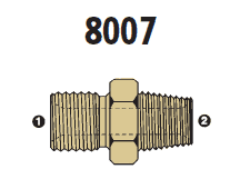 8007-04-04 Adaptall Brass -04 Male BSPP x -04 Male NPT Adapter