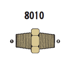 8010-12-08 Adaptall Brass -12 Male BSPT x -08 Male BSPT Adapter