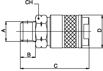 80121-04 by AIGNEP | QC Series | 1/4" Basic Industrial Socket x 1/4" Male NPTF