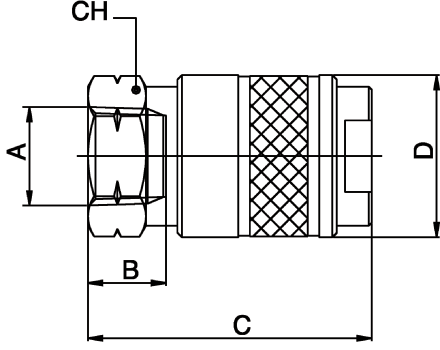 80122-04 by AIGNEP | QC Series | 1/4" Basic Industrial Socket x 1/4" Female NPTF