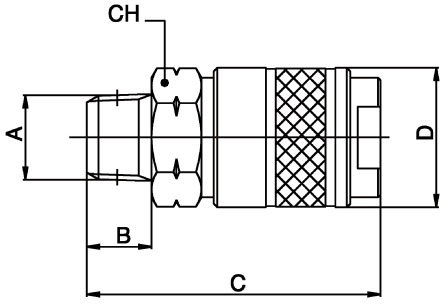 80131-08 by AIGNEP | QC Series | 3/8" Basic Industrial Socket x 1/2" Male NPTF