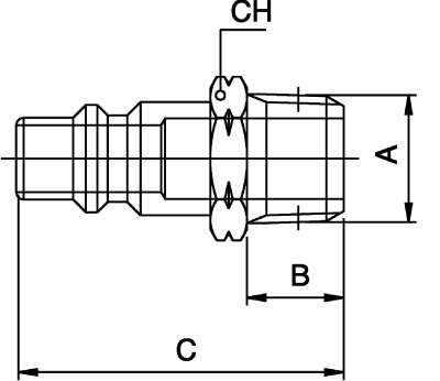 80221-04 by AIGNEP | QC Series | 1/4" Basic Industrial Plug x 1/4" Male NPTF