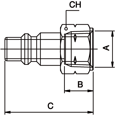 80222-04 by AIGNEP | QC Series | 1/4" Basic Industrial Plug x 1/4" Female NPTF