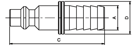 80223-04 by AIGNEP | QC Series | 1/4" Basic Industrial Plug x 1/4" Barb