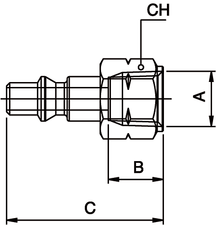 80272-06 by AIGNEP | QC Series | 1/4" ARO Plug x 3/8" Female NPTF