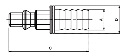 80273-08 by AIGNEP | QC Series | 1/4" ARO Plug x 1/2" Barb