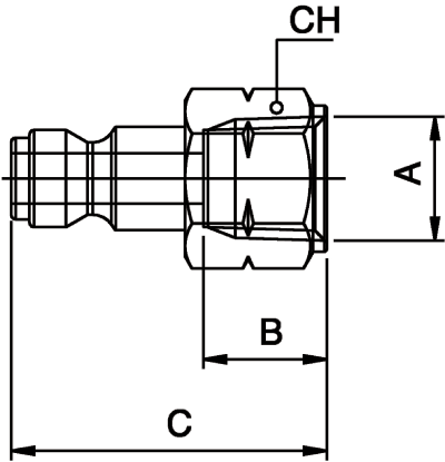 80292-08 by AIGNEP | QC Series | 1/4" Tru Flate Plug x 1/2" Female NPTF