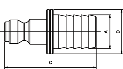 80293-04 by AIGNEP | QC Series | 1/4" Tru Flate Plug x 1/4" Barb