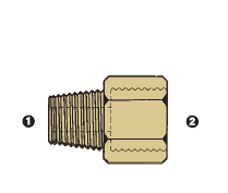 8037-02-02 Adaptall Brass -02 Male NPT x -02 Female BSP Solid Adapter