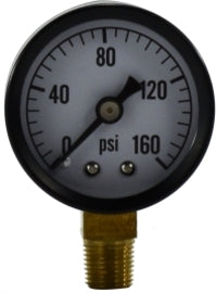 80506 (80-506) Midland Standard Dry Gauge - 1/8" Male NPT Lower Mount - 1-1/2" Face - 0-200 PSI - Steel