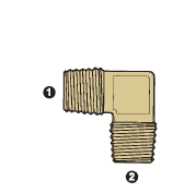 8055-06-06 Adaptall Brass 90 deg. -06 Male BSPT x -06 Male BSPT Elbow