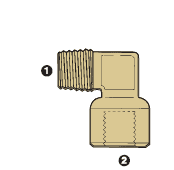 8060-04-04 Adaptall Brass 90 deg. -04 Male BSPT x -04 Female BSP Solid Elbow