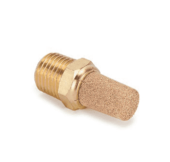 80620 by Nycoil | Muffler-Filter | 1/4" Male Pipe Thread | 1-1/4" Length | 9/16" Diameter | Sintered Bronze