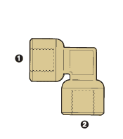 8075-12-12 Adaptall Brass 90 deg. -12 Female BSP x -12 Female BSP Solid Elbow
