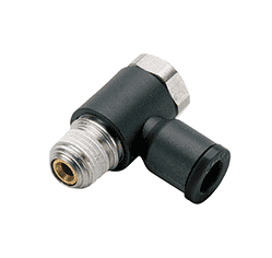 82144 by Nycoil | Push-to-Connect Fitting | Screw Adjustable Flow Control | Meter Out | 1/4" Tube OD x 1/4" Male NPT | Pack of 10