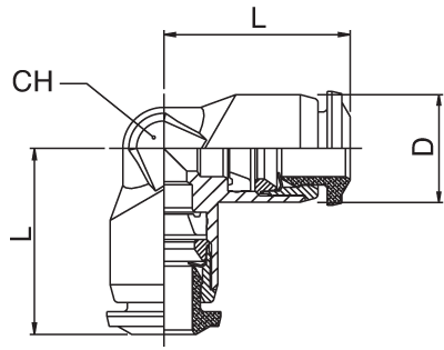 85130-53 by AIGNEP | 85 Series | Union Composite | 5/32" Tube | 90° Elbow | Pack of 10