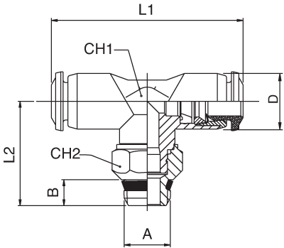 85210-06-08 by AIGNEP | 85 Series | Swivel Branch Composite | 3/8" Tube x 1/2" Swift-Fit Male | Tee | Pack of 10