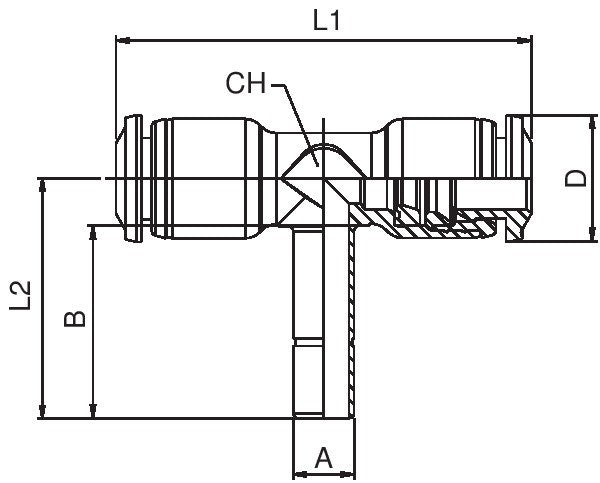 85240-05 by AIGNEP | 85 Series | Plug In | 5/16" Tube x 5/16" Stud | Tee | Pack of 10