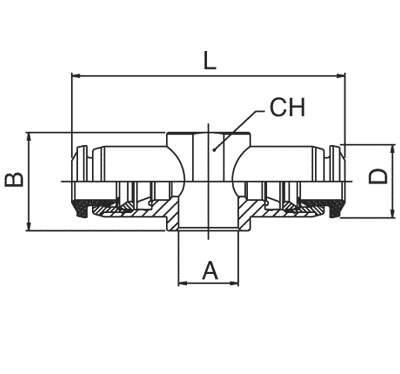 85510-05-04 by AIGNEP | 85 Series | Double Banjo Body Composite | 5/16" Tube x 1/4" Stem | Pack of 10