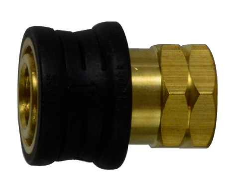 86036RG (86-036RG) Midland Quick Disconnect Rubber Grip Female Coupler - 3/8" Female NPT - 3/8" Body Size - 4000 PSI - Brass