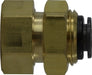 860808C Midland DOT Push-In Fitting - Female Bulkhead Connector - 1/2" Tube OD x 1/2-14 Female NPT - Brass / Composite