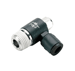 86144 by Nycoil | Push-to-Connect Fitting | Mini Screw Adjustable Flow Control | Meter Out | 1/4" Tube OD x 1/4" Male NPT | Pack of 10