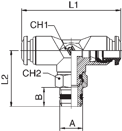88210-06-08 by AIGNEP | 87 / 88 Series | Swivel Male Branch | 3/8" Tube x 1/2" Male NPTF | Tee | Pack of 10
