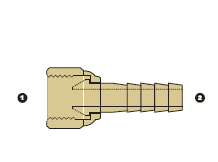 8900-06-06 Adaptall Brass -06 Female BSPP Swivel x -06 Push-on Hose Barb