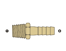 8920T-06-08 Adaptall Brass -06 Male BSPT x -08 Push-on Hose Barb