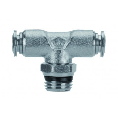 57210-6-1/4" AIGNEP | 57 Series | Swivel Male Branch Tee Metal Release Collet | 6mm Tube x 1/4" Swift-Fit Male Universal Thread | Pack of 10