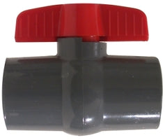 899054 Midland Full Port PVC Ball Valve - 1-1/2" Socket Slip x 1-1/2" Socket Slip (Schedule 80) - Grey PVC