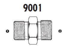 9001-22-18 Adaptall Carbon Steel 22mm Male Metric x 18mm Male Metric Adapter