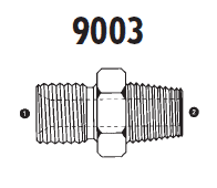 9003-20-16 Adaptall Carbon Steel -20 Male BSPP x -16 Male BSPT Adapter