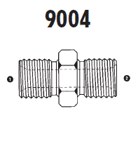 9004-10-26 Adaptall Carbon Steel -10 Male BSPP x 26mm Male Metric Adapter