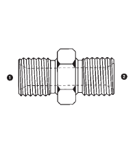 9004-32-52 Adaptall Carbon Steel -32 Male BSPP x 52mm Male Metric Adapter