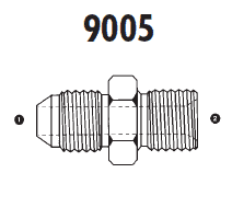 9005-04-02 Adaptall Carbon Steel -04 Male JIC x -02 Male BSPP Adapter 