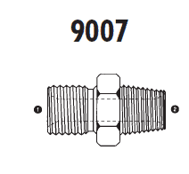 9007-04-04 Adaptall Carbon Steel -04 Male BSPP x -04 Male NPT Adapter