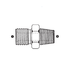9007-06-12 Adaptall Carbon Steel -06 Male BSPP x -12 Male NPT Adapter