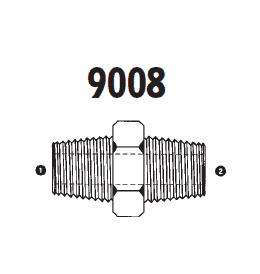 9008-04-04 Adaptall Carbon Steel -04 Male BSPT x -04 Male NPT Adapter