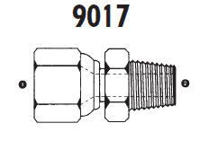 9017-12-12 Adaptall Carbon Steel -12 Female JIC Swivel x -12 Male NPT Adapter