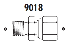 9018-16-06 Adaptall Carbon Steel 16mm Male Metric x -06 Female BSPP Swivel Adapter