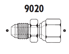 9020-16-12 Adaptall Carbon Steel -16 Male JIC x -12 Female JIC Swivel Adapter