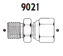 9021-16-12 Adaptall Carbon Steel -16 Male BSPP x -12 Female JIC Swivel Adapter