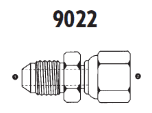9022-08-L10-16 Adaptall Carbon Steel -08 Male JIC x L10 Female Metric Swivel Adapter