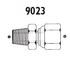 9023-16-12 Adaptall Carbon Steel -16 Male NPT x -12 Female BSPP Swivel Adapter